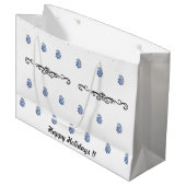 Moderne minimalistische bloemenprint groot cadeauzakje (Voorkant Gekanteld)