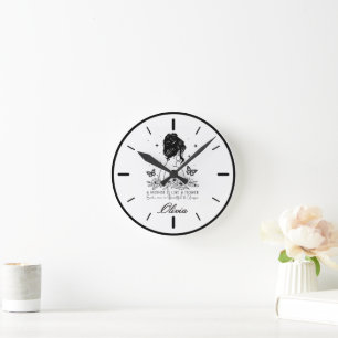 Moderne Minimalistische Bloemige Moederdag Aangepa Ronde Klok