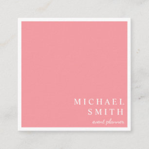 Moderne minimalistische Blush Event Planner Vierkante Visitekaartje