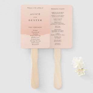 Moderne minimalistische blush Roos Wedding Program Handwaaier