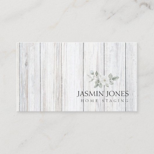 Moderne Minimalistische Boerderij Rustiek Hout QR Visitekaartje (Voorkant)