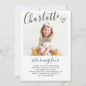 Moderne minimalistische Boho 4e verjaardag foto Kaart (Voorkant)