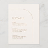 Moderne minimalistische Boho Arch Wedding Details Informatiekaartje (Voorkant)