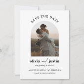 Moderne minimalistische boho Bewaar de datum fotok Kaart (Voorkant)