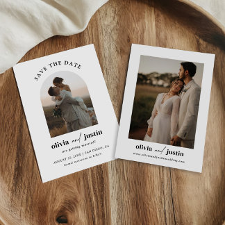 Moderne minimalistische boho Bewaar de datum fotok Kaart