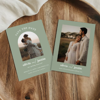 Moderne minimalistische boho Bewaar de datum fotok Kaart