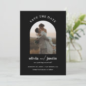 Moderne minimalistische boho Bewaar de datum fotok Kaart (Staand voorkant)