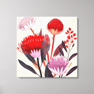 Moderne Minimalistische Boho Bloemige Botanische Canvas Afdruk