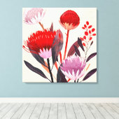 Moderne Minimalistische Boho Bloemige Botanische Canvas Afdruk (Insitu (Houten vloer))