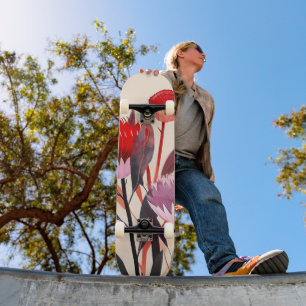 Moderne Minimalistische Boho Bloemige Botanische Skateboard