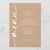 Moderne minimalistische Boho Desert bruiloft diner Menu (Voorkant)