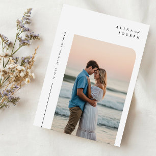 Moderne Minimalistische Boho Foto Bruiloft Kaart