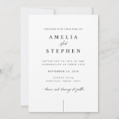 Moderne minimalistische Boho foto bruiloft uitnodi Kaart (Achterkant)