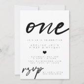 Moderne minimalistische Boho foto eerste verjaarda Kaart (Voorkant)