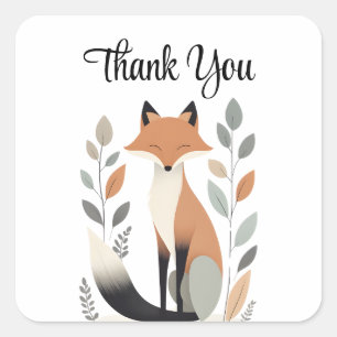 Moderne minimalistische Boho Fox Dank u Sticker