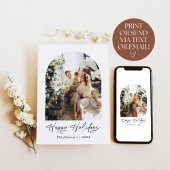 Moderne Minimalistische Boho Prettig Kerstfeest Ge Kaart