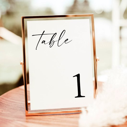 Moderne minimalistische Boho Wedding Table Numbers Aankondiging