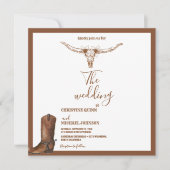 Moderne minimalistische Boho Westerne Cowboy bruil Kaart (Voorkant)