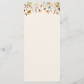 Moderne Minimalistische Boho Wildflower Bloemen Hu Menu (Achterkant)