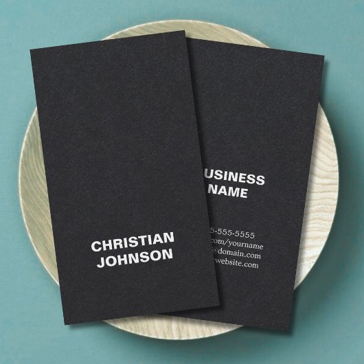 Moderne minimalistische Bold Black White Consultan Visitekaartje