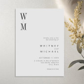 Moderne minimalistische Bold Monogram bruiloft Kaart