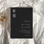 Moderne minimalistische Bold Monogram bruiloft Kaart