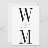 Moderne minimalistische Bold Monogram bruiloft Kaart (Voorkant)