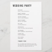 Moderne minimalistische Bold Monogram Trouwprogram (Achterkant)