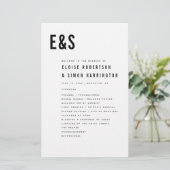 Moderne minimalistische Bold Monogram Trouwprogram (Staand voorkant)