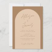 Moderne minimalistische boog Boho bruiloft Kaart (Voorkant)