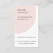 Moderne minimalistische boog wit licht blush roze visitekaartje (Achterkant)