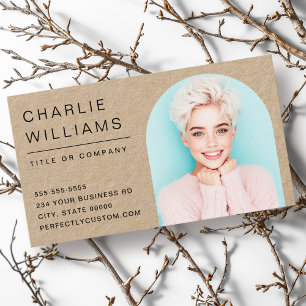 Moderne minimalistische boogfoto lijst Kraft papie Visitekaartje