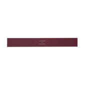 Moderne Minimalistische Bordeaux Monogram Huwelijk Uitnodigingen Wikkel (Vlak)