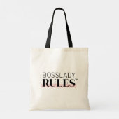 Moderne minimalistische BossLady Rules - Logo Tote Bag (Achterkant)