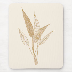 Moderne, minimalistische botanische bladeren die g muismat