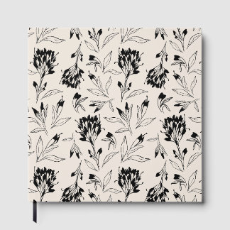 Moderne Minimalistische Botanische Bloemenschets P Gastenboek