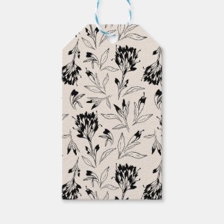Moderne Minimalistische Botanische Bloemenschetspa Cadeaulabel