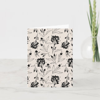 Moderne Minimalistische Botanische Bloemenschetspa Kaart