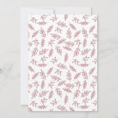 Moderne minimalistische botanische bruidebruiloft kaart (Achterkant)