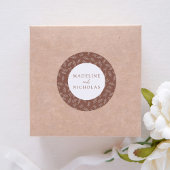 Moderne, minimalistische botanische bruine kaasbin ronde sticker