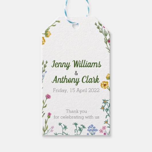 Moderne, minimalistische botanische flora cadeaulabel (Voorkant)