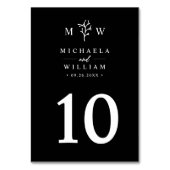 Moderne minimalistische botanische monogram bruilo kaart (Achterkant)