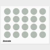 Moderne minimalistische botanische sloze groene br ronde sticker (Vel)