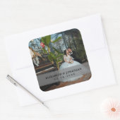 Moderne minimalistische bride en bruidefoto's vierkante sticker (Envelop)