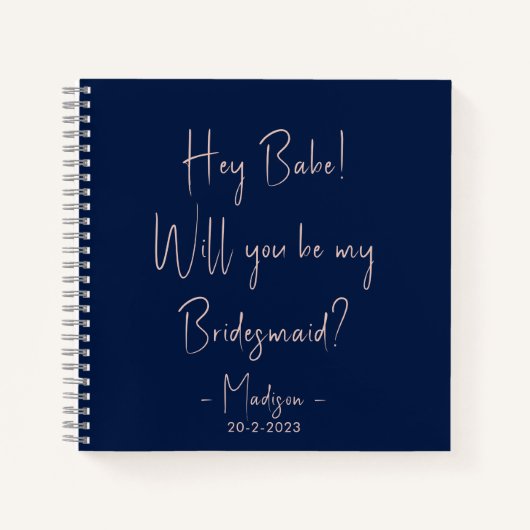 Moderne, minimalistische bridesmaid-ontwerpaanval notitieboek (Voorkant)