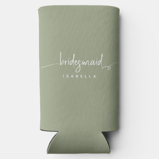 Moderne minimalistische bridesmaid Script Sage Gre (Achterkant)