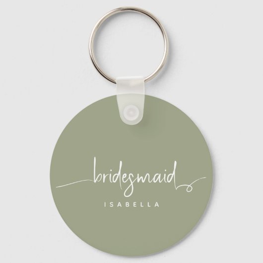 Moderne minimalistische bridesmaid Script Sage Gre Sleutelhanger (Voorkant)