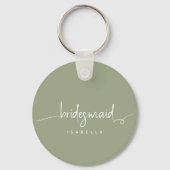 Moderne minimalistische bridesmaid Script Sage Gre Sleutelhanger (Achterkant)