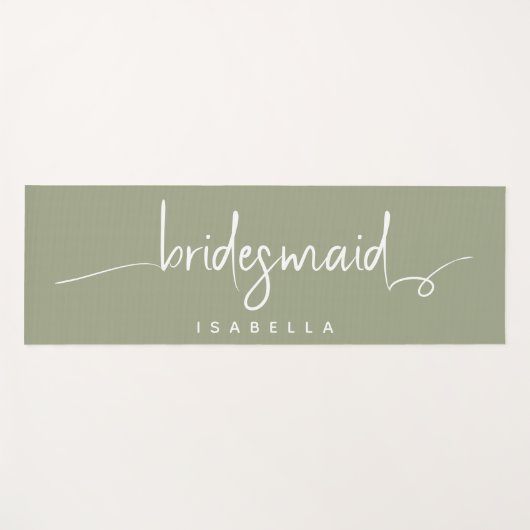 Moderne minimalistische bridesmaid Script Sage Gre Yogamat (Voorkant (horizontaal))