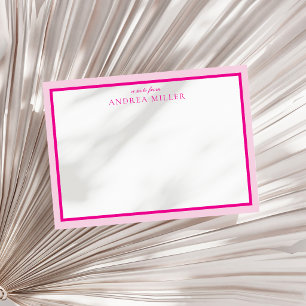 Moderne Minimalistische Briefkaart Roze Met Dubbel